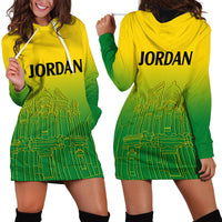 Jordan Hoodie Dress Al-Khazneh in Jordan Green Gradient - Wonder Print Shop