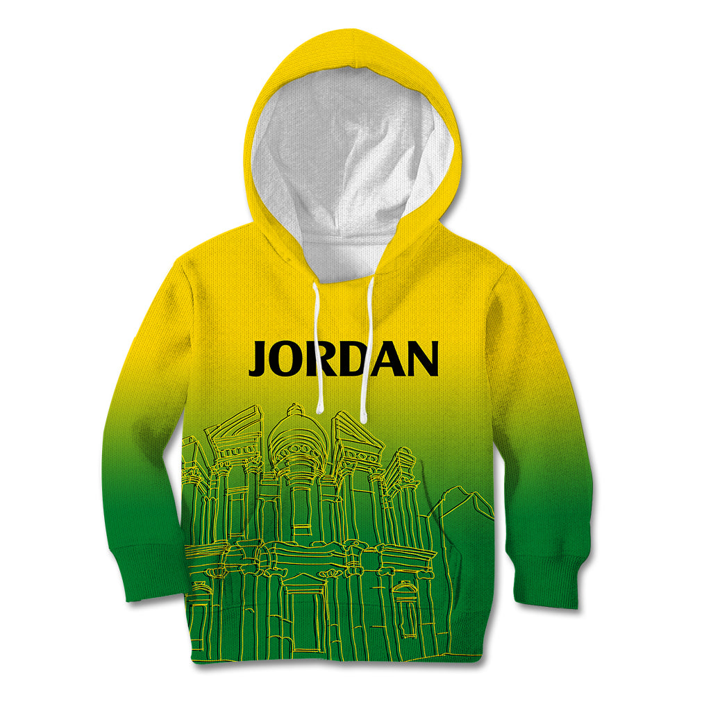 Jordan Kid Hoodie Al-Khazneh in Jordan Green Gradient - Wonder Print Shop