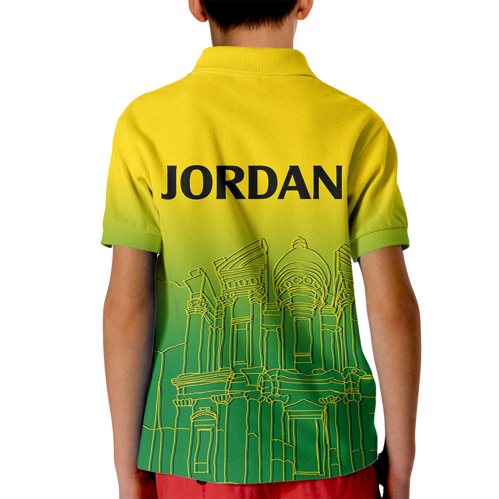 Jordan Polo Shirt for Kid Al Khazneh in Jordan Green Gradient - Wonder Print Shop