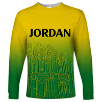 Jordan Long Sleeve Shirt Al-Khazneh in Jordan Green Gradient - Wonder Print Shop