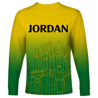 Jordan Long Sleeve Shirt Al-Khazneh in Jordan Green Gradient - Wonder Print Shop