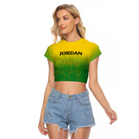 Jordan Raglan Cropped T Shirt Al-Khazneh in Jordan Green Gradient - Wonder Print Shop