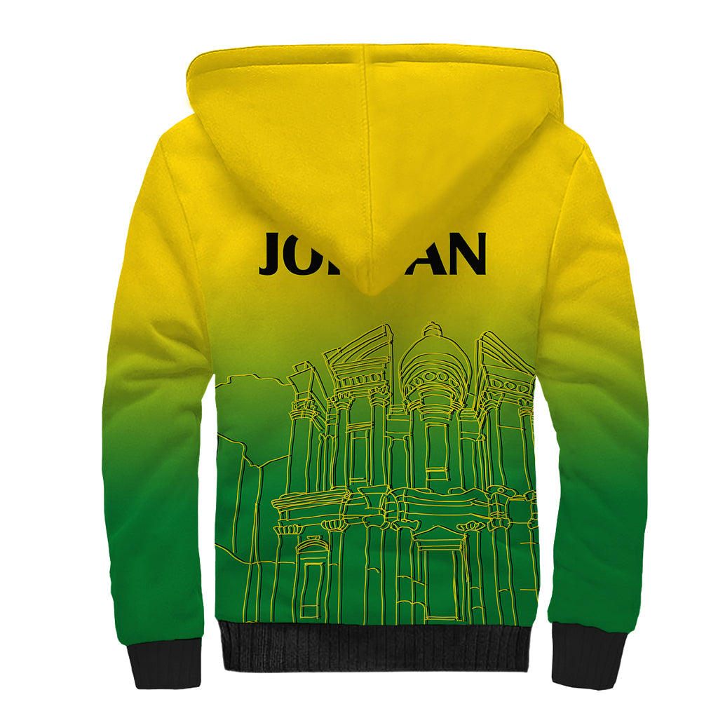 Jordan Sherpa Hoodie Al-Khazneh in Jordan Green Gradient - Wonder Print Shop