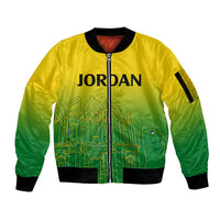 Jordan Sleeve Zip Bomber Jacket Al-Khazneh in Jordan Green Gradient - Wonder Print Shop