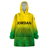Jordan Wearable Blanket Hoodie Al-Khazneh in Jordan Green Gradient - Wonder Print Shop