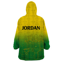 Jordan Wearable Blanket Hoodie Al-Khazneh in Jordan Green Gradient - Wonder Print Shop