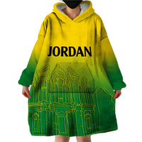 Jordan Wearable Blanket Hoodie Al-Khazneh in Jordan Green Gradient - Wonder Print Shop