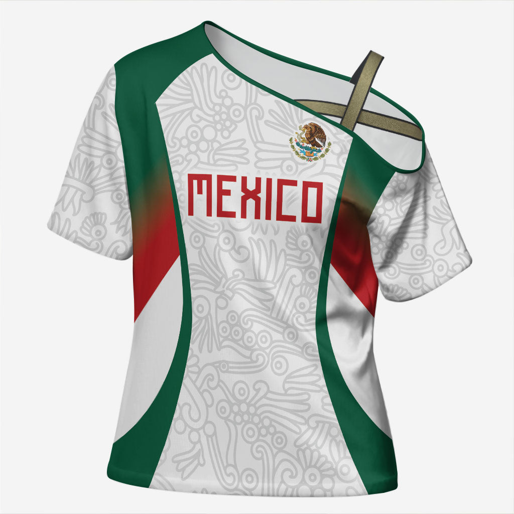 2026 World Football Host Country Mexico Custom Cross Shoulder Shirt Green Version