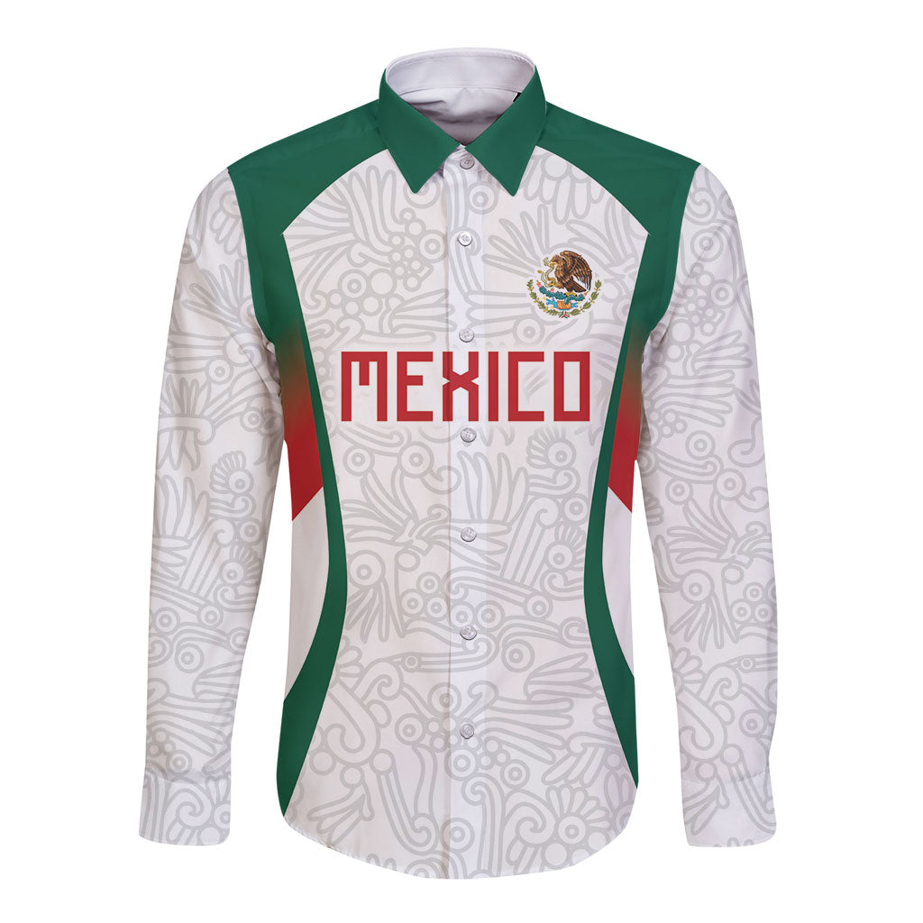 2026 World Football Host Country Mexico Custom Long Sleeve Button Shirt Green Version