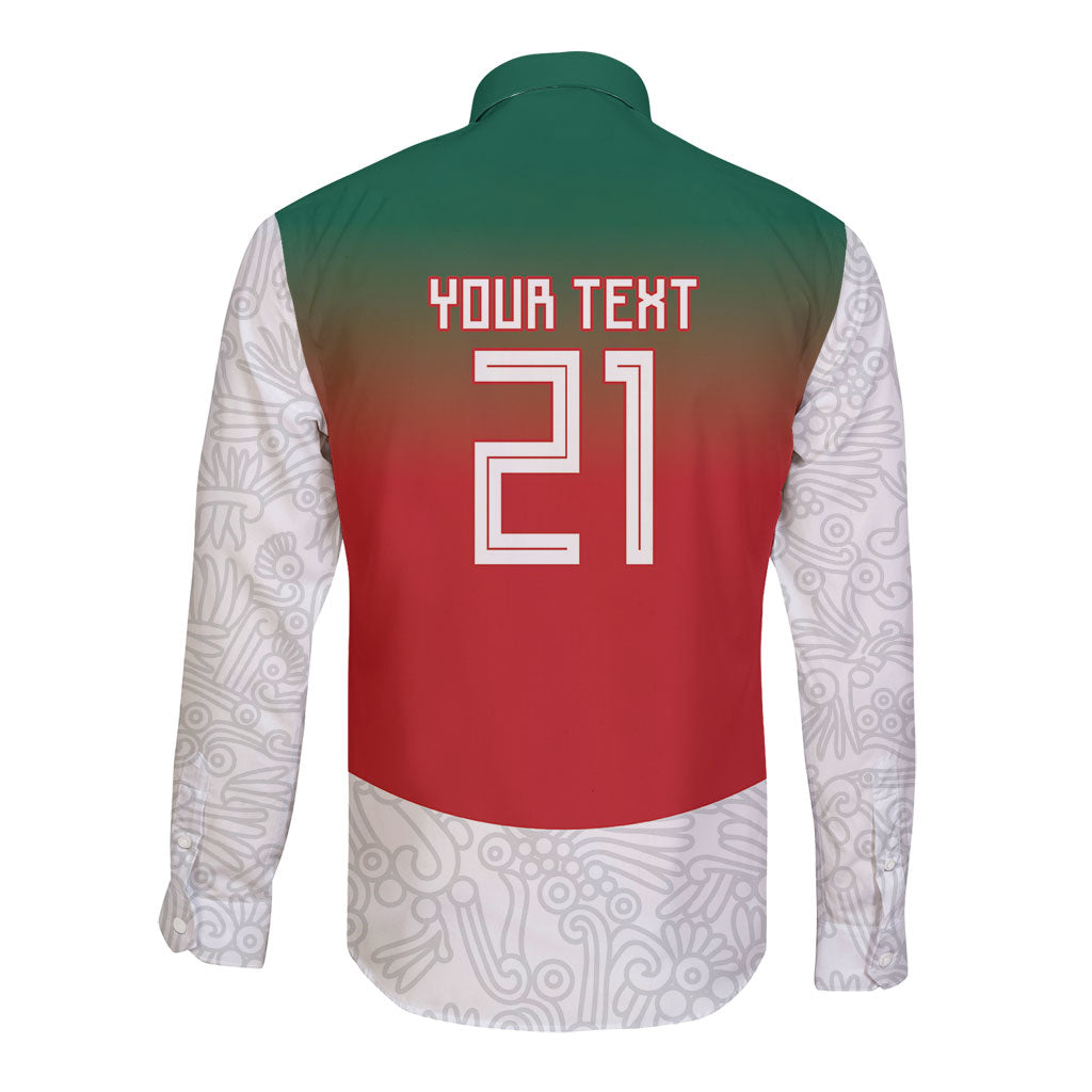 2026 World Football Host Country Mexico Custom Long Sleeve Button Shirt Green Version