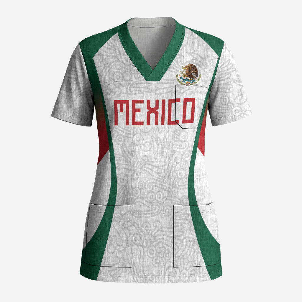 2026 World Football Host Country Mexico Custom Scrub Top Green Version