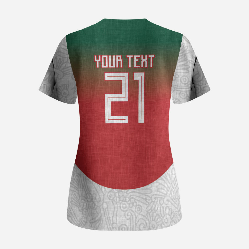 2026 World Football Host Country Mexico Custom Scrub Top Green Version