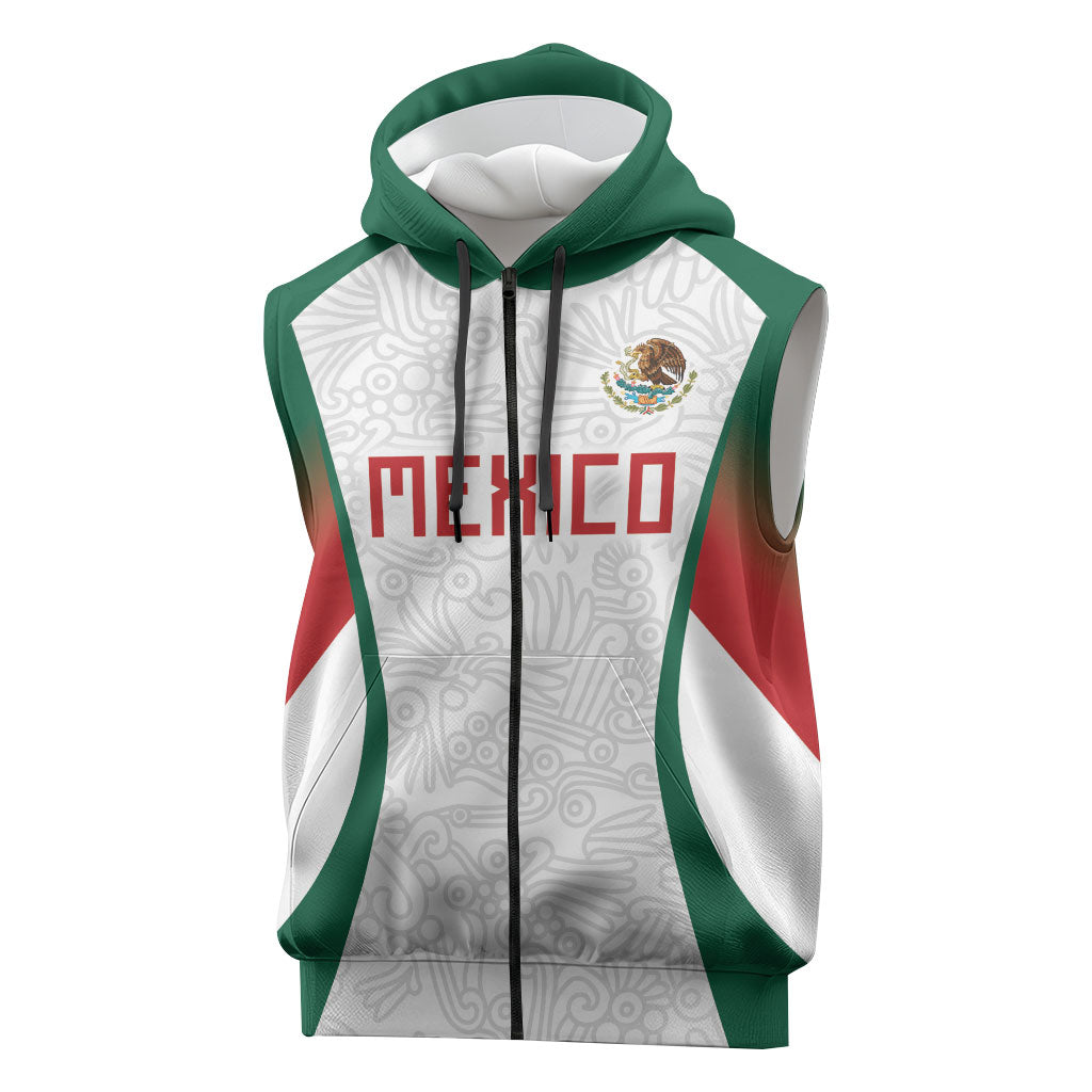 2026 World Football Host Country Mexico Custom Sleeveless Zip Hoodie Green Version