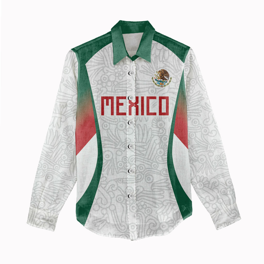 2026 World Football Host Country Mexico Custom Women Casual Shirt Green Version
