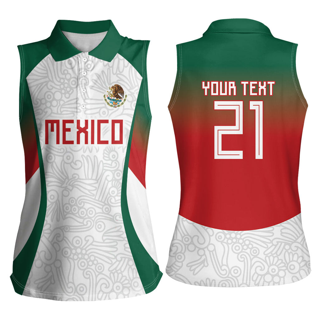 2026 World Football Host Country Mexico Custom Women Sleeveless Polo Shirt Green Version