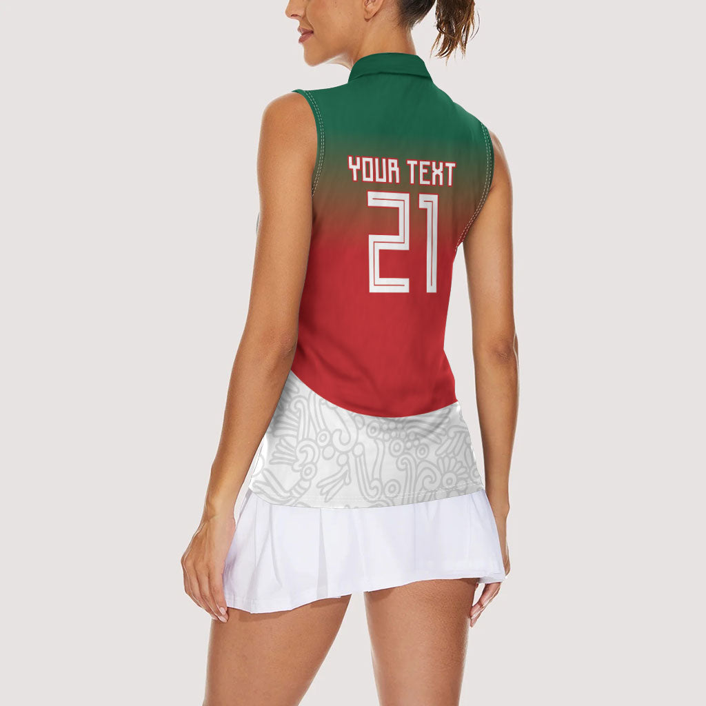 2026 World Football Host Country Mexico Custom Women Sleeveless Polo Shirt Green Version