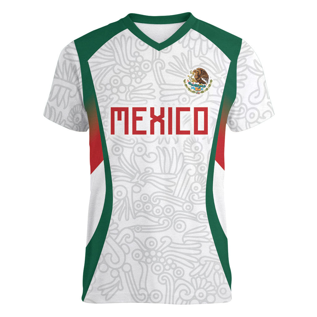 2026 World Football Host Country Mexico Custom Women V-Neck T-Shirt Green Version