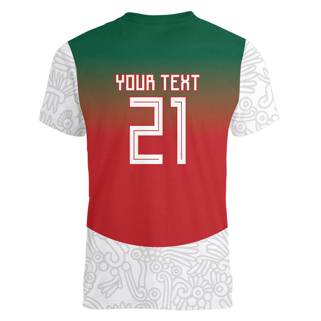 2026 World Football Host Country Mexico Custom Women V-Neck T-Shirt Green Version