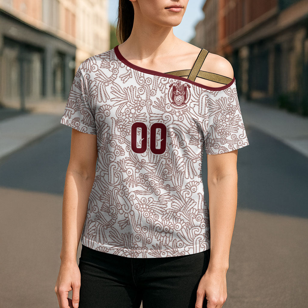 2026 World Football Host Country Mexico Custom Cross Shoulder Shirt White Version