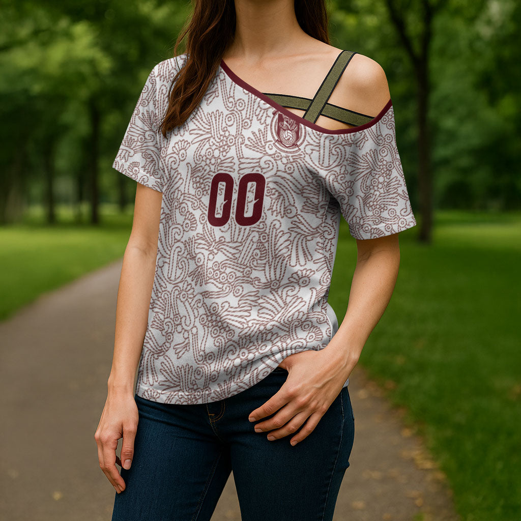 2026 World Football Host Country Mexico Custom Cross Shoulder Shirt White Version