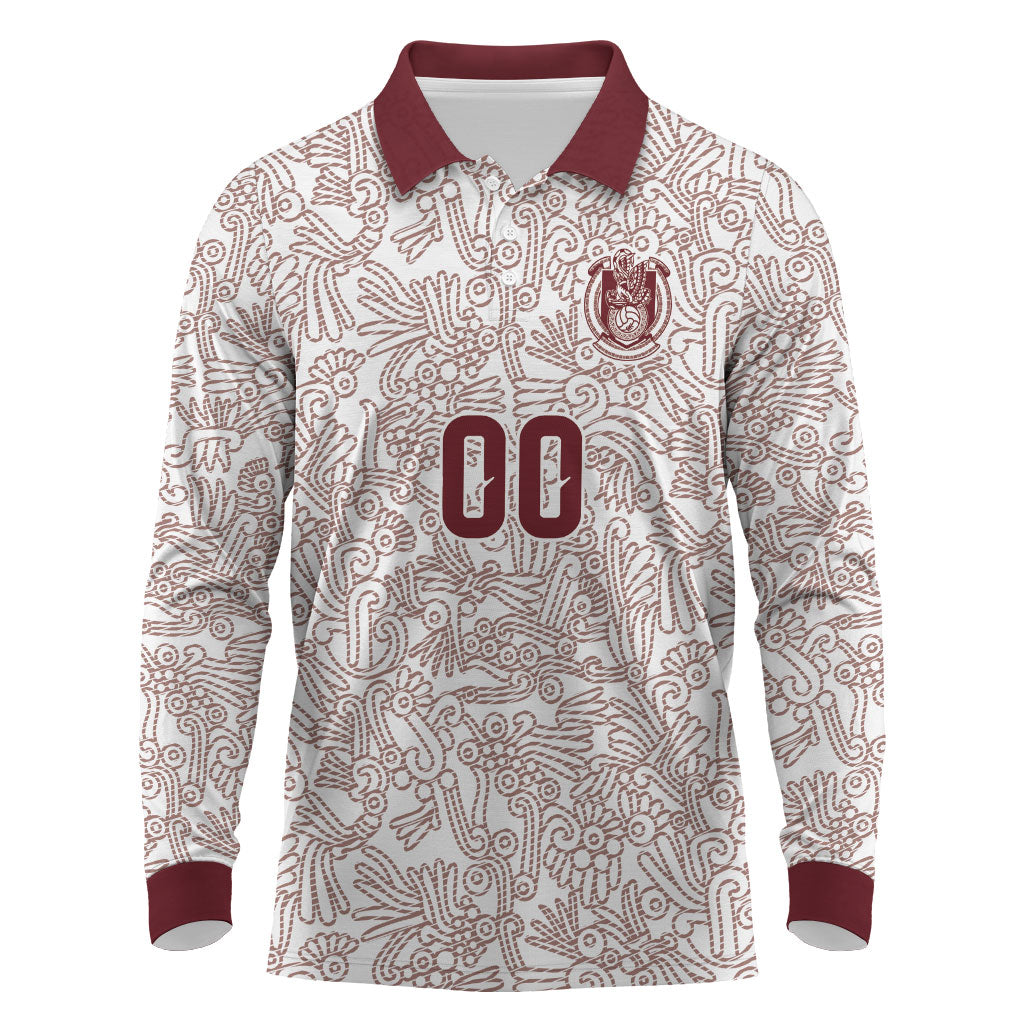 2026 World Football Host Country Mexico Custom Long Sleeve Polo Shirt White Version