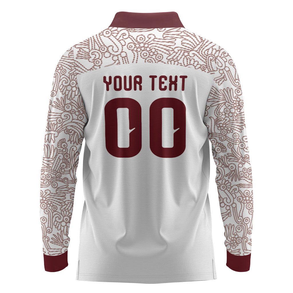 2026 World Football Host Country Mexico Custom Long Sleeve Polo Shirt White Version
