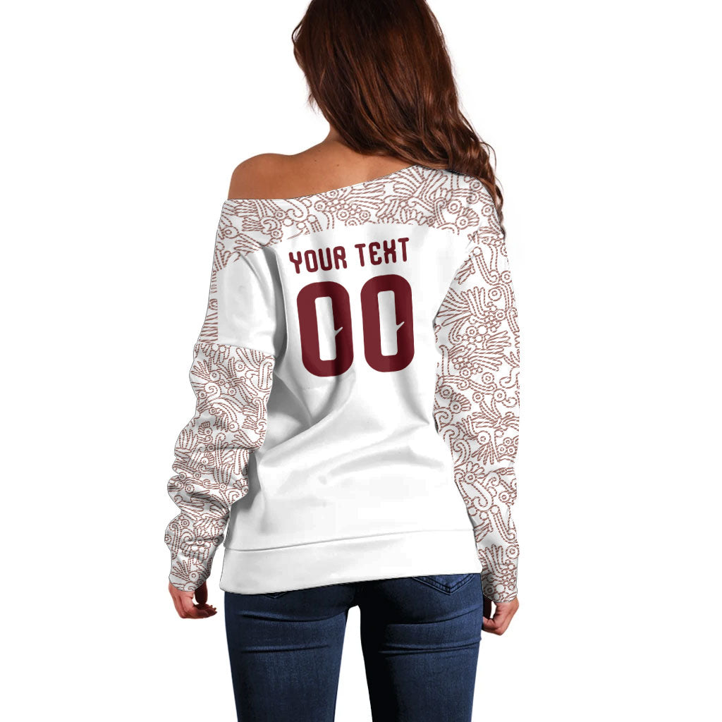 2026 World Football Host Country Mexico Custom Off Shoulder Sweater White Version