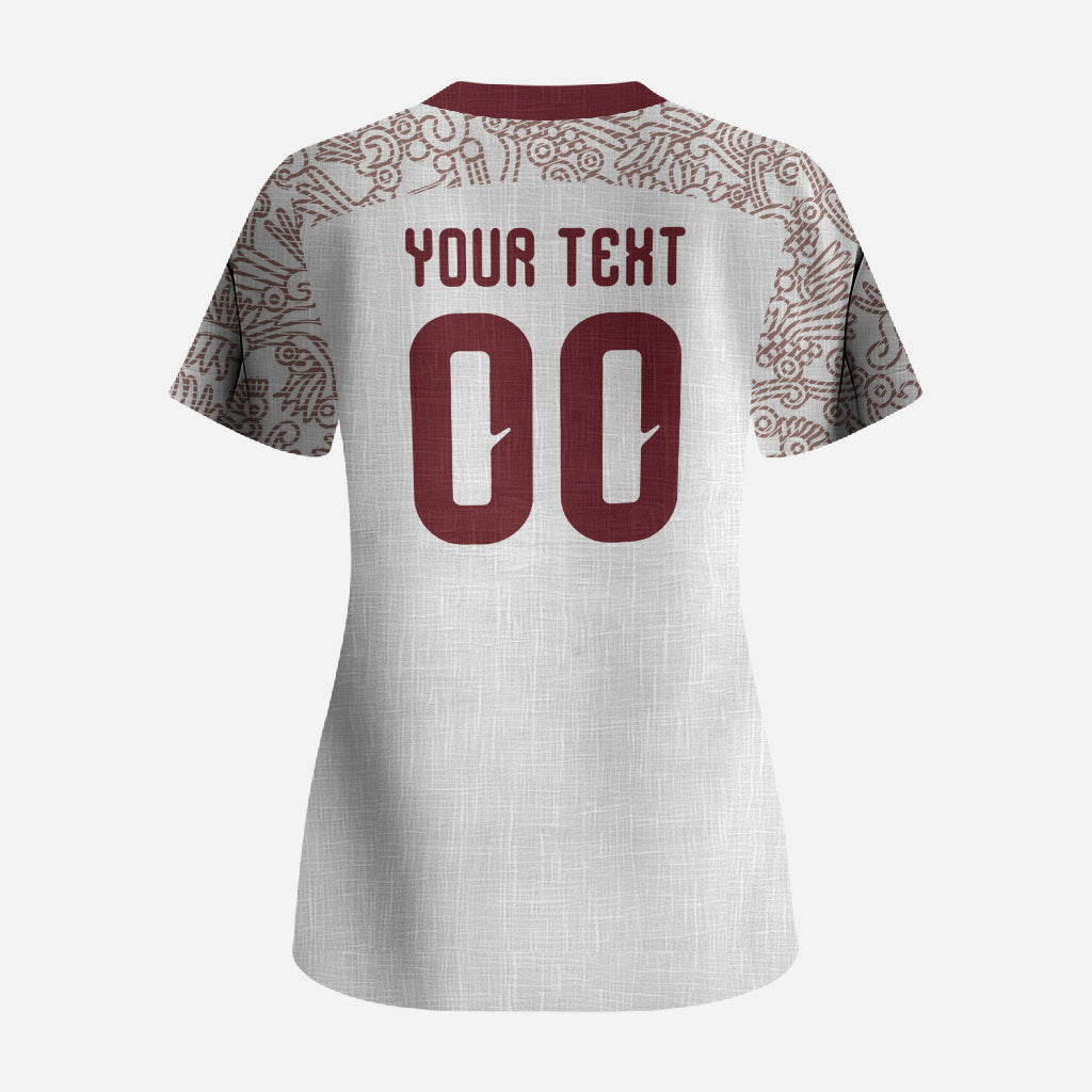 2026 World Football Host Country Mexico Custom Scrub Top White Version