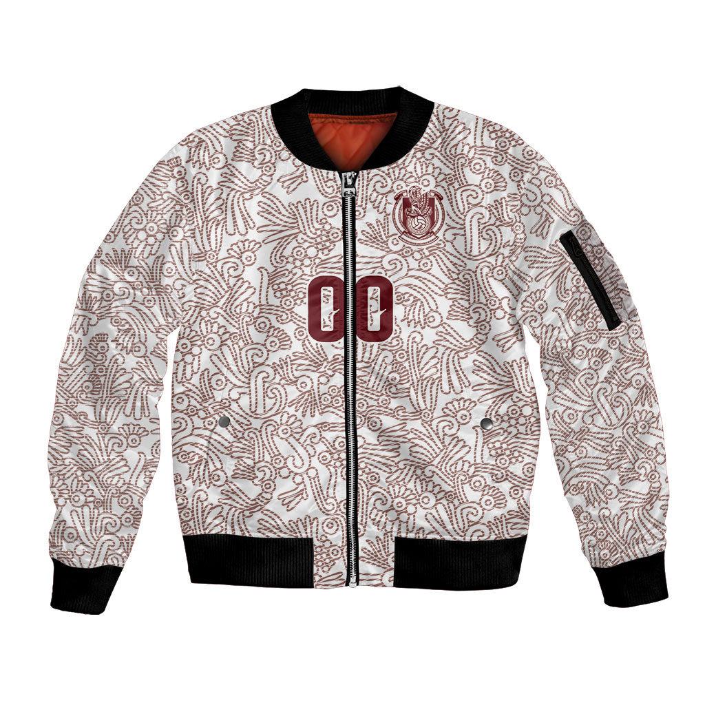 2026 World Football Host Country Mexico Custom Sleeve Zip Bomber Jacket White Version