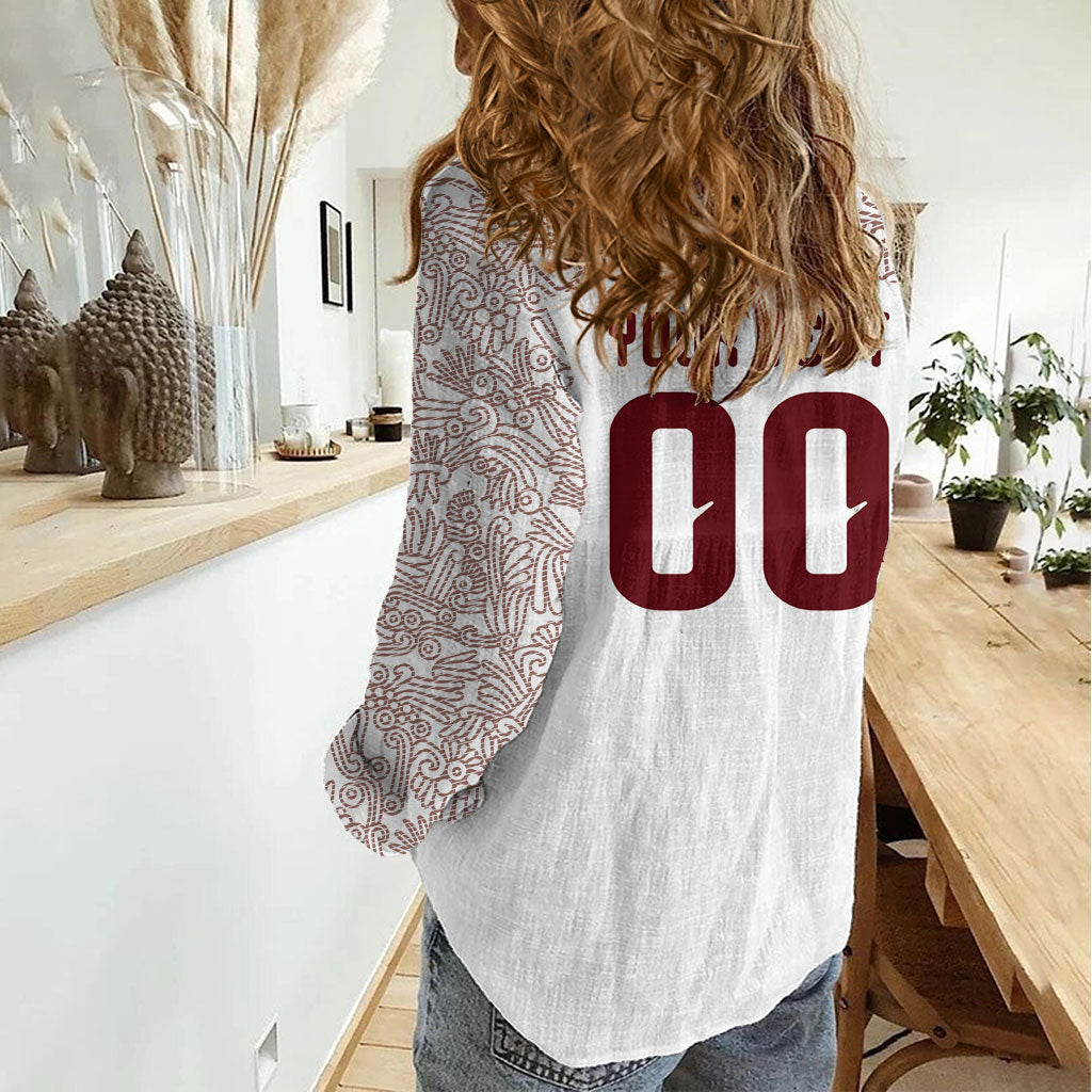 2026 World Football Host Country Mexico Custom Women Casual Shirt White Version