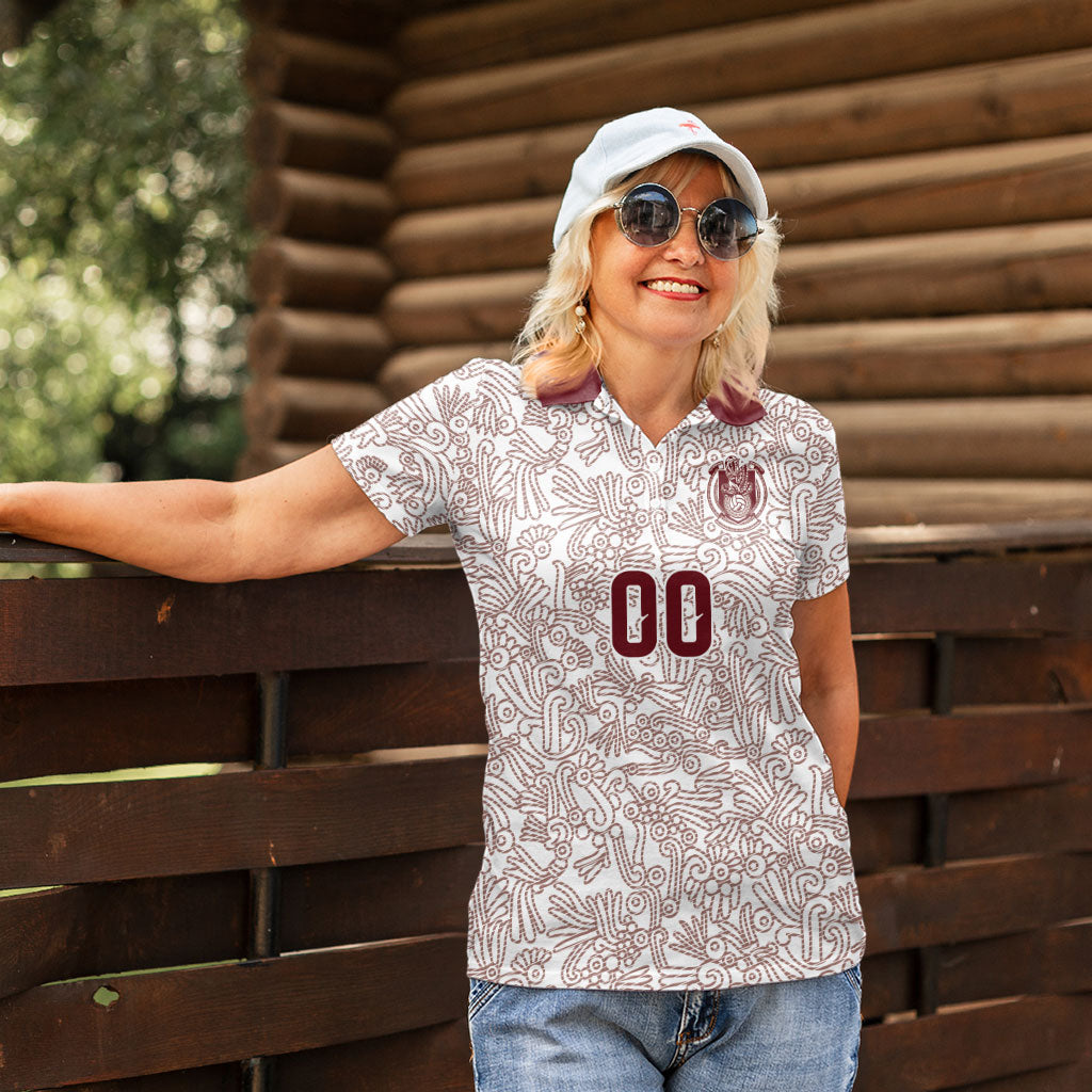 2026 World Football Host Country Mexico Custom Women Polo Shirt White Version