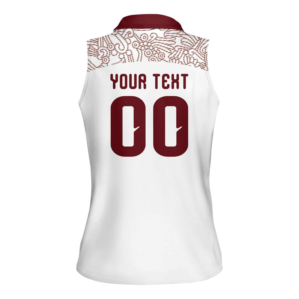 2026 World Football Host Country Mexico Custom Women Sleeveless Polo Shirt White Version