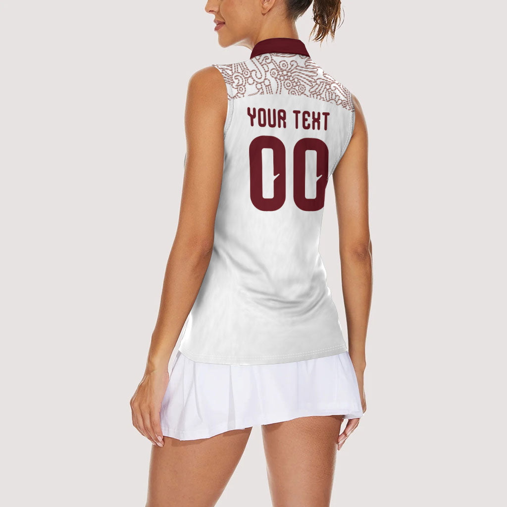 2026 World Football Host Country Mexico Custom Women Sleeveless Polo Shirt White Version