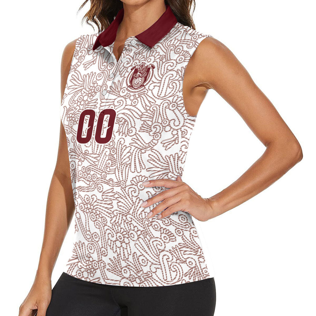 2026 World Football Host Country Mexico Custom Women Sleeveless Polo Shirt White Version