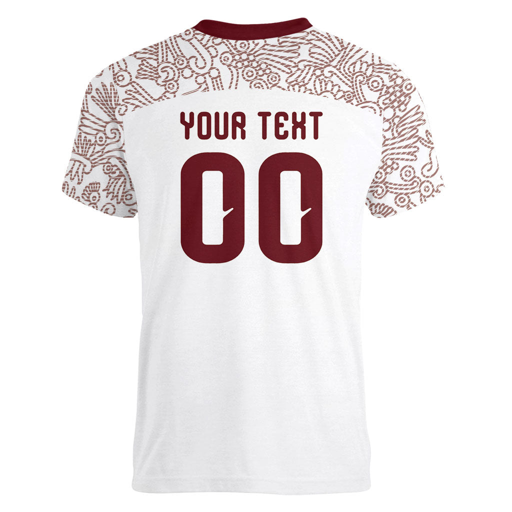 2026 World Football Host Country Mexico Custom Women V-Neck T-Shirt White Version