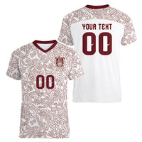 2026 World Football Host Country Mexico Custom Women V-Neck T-Shirt White Version