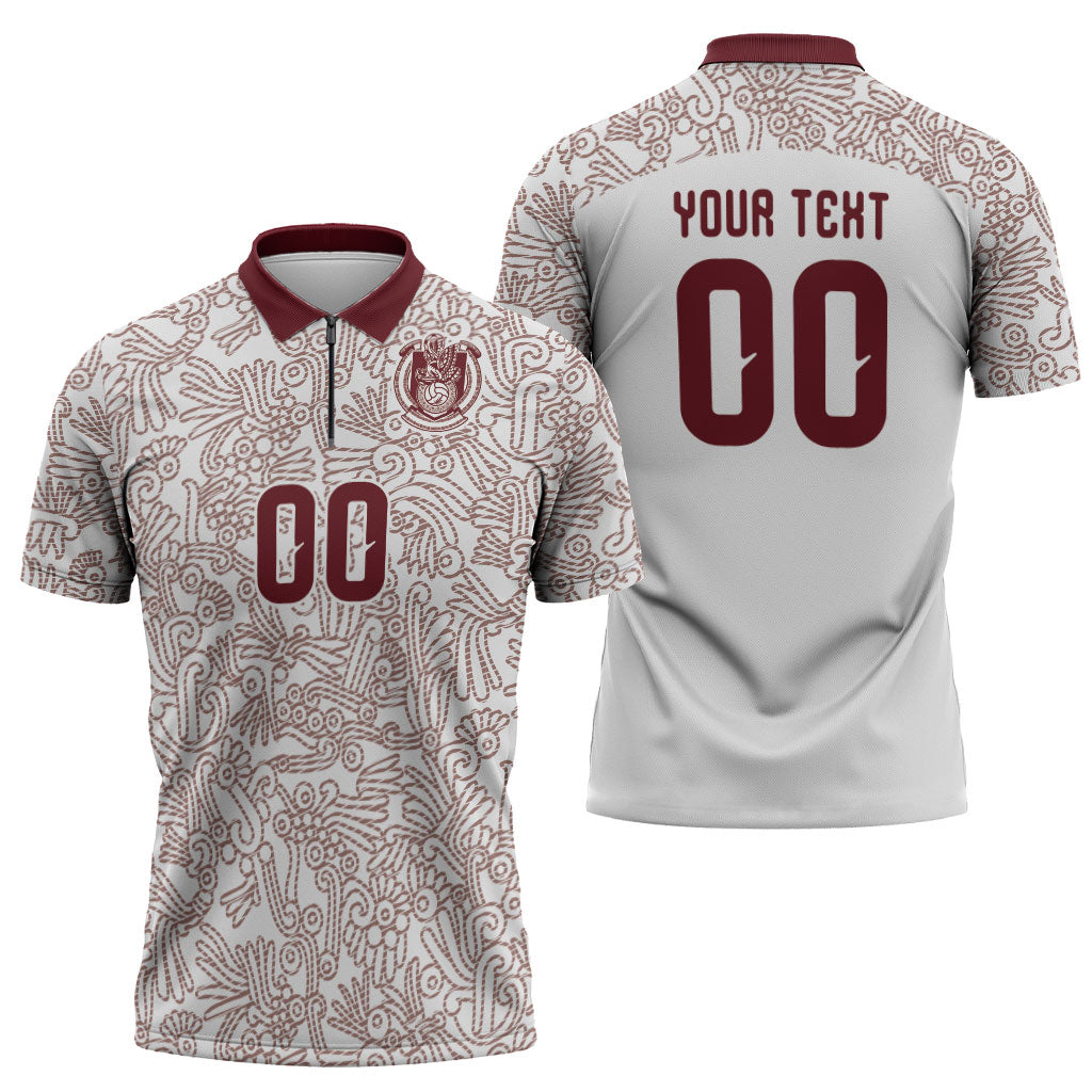 2026 World Football Host Country Mexico Custom Zipper Polo Shirt White Version