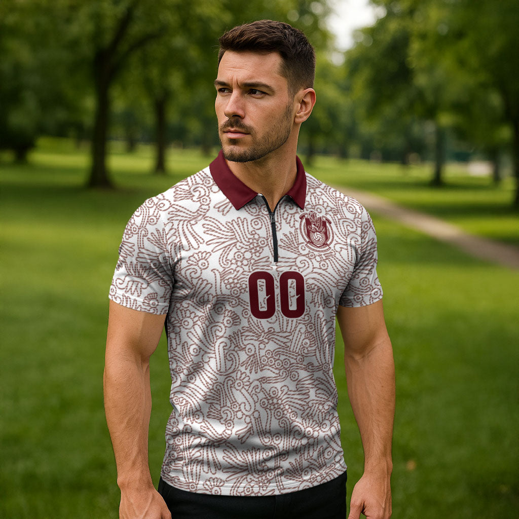 2026 World Football Host Country Mexico Custom Zipper Polo Shirt White Version