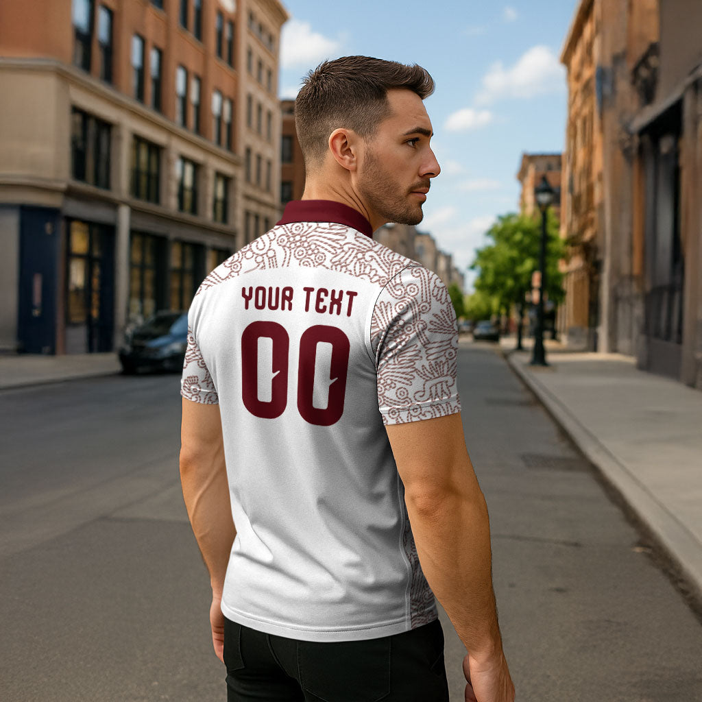 2026 World Football Host Country Mexico Custom Zipper Polo Shirt White Version