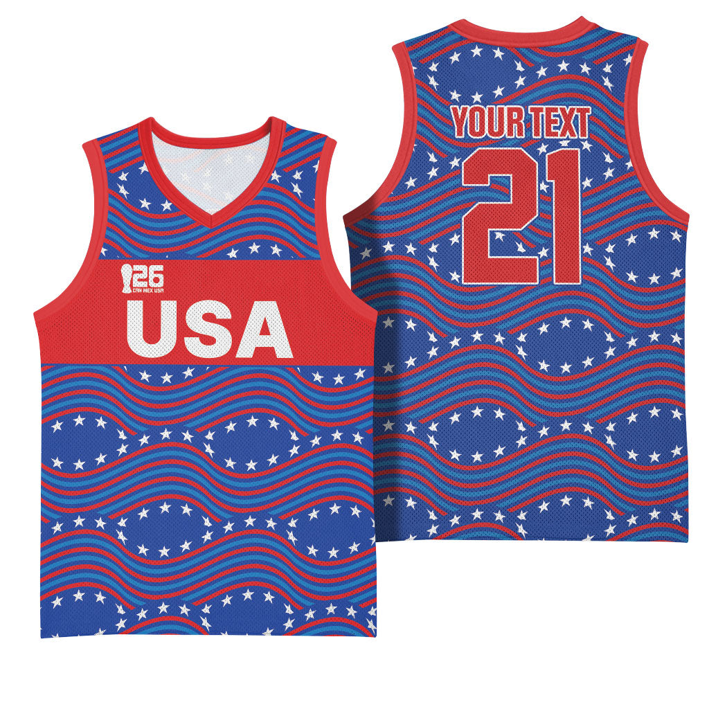 2026 World Football Host Country United States Custom Basketball Jersey