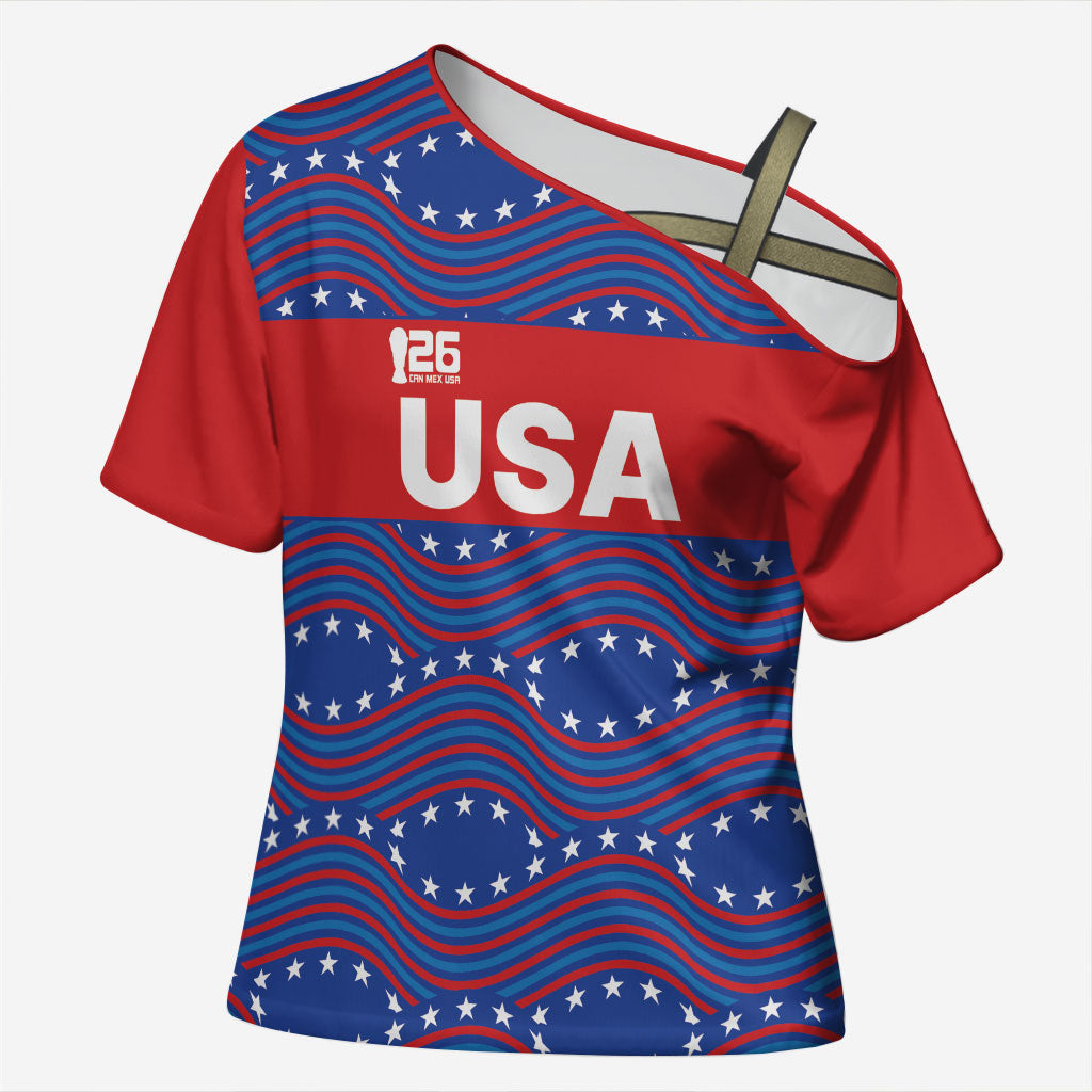 2026 World Football Host Country United States Custom Cross Shoulder Shirt