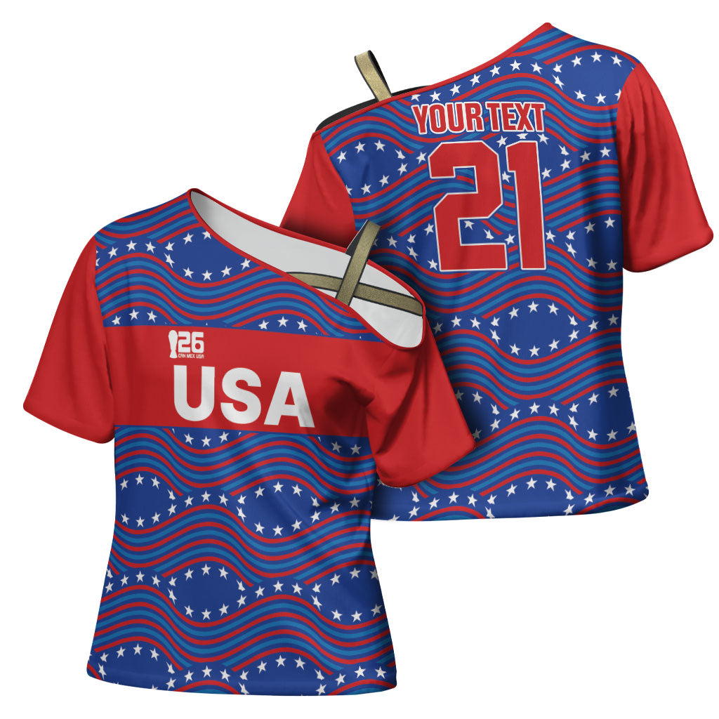 2026 World Football Host Country United States Custom Cross Shoulder Shirt