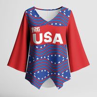2026 World Football Host Country United States Custom Kimono Sleeve Blouse