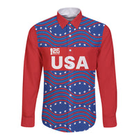 2026 World Football Host Country United States Custom Long Sleeve Button Shirt