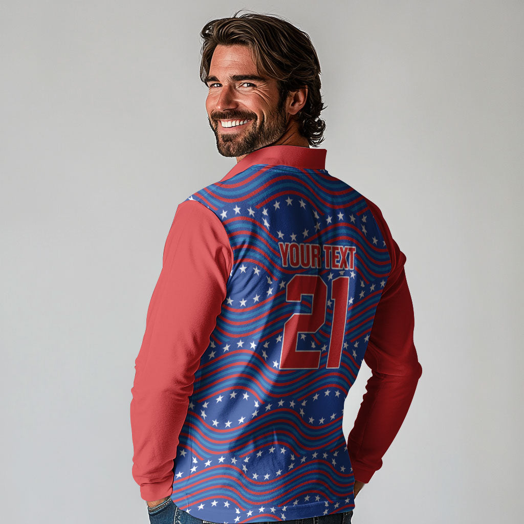 2026 World Football Host Country United States Custom Long Sleeve Polo Shirt