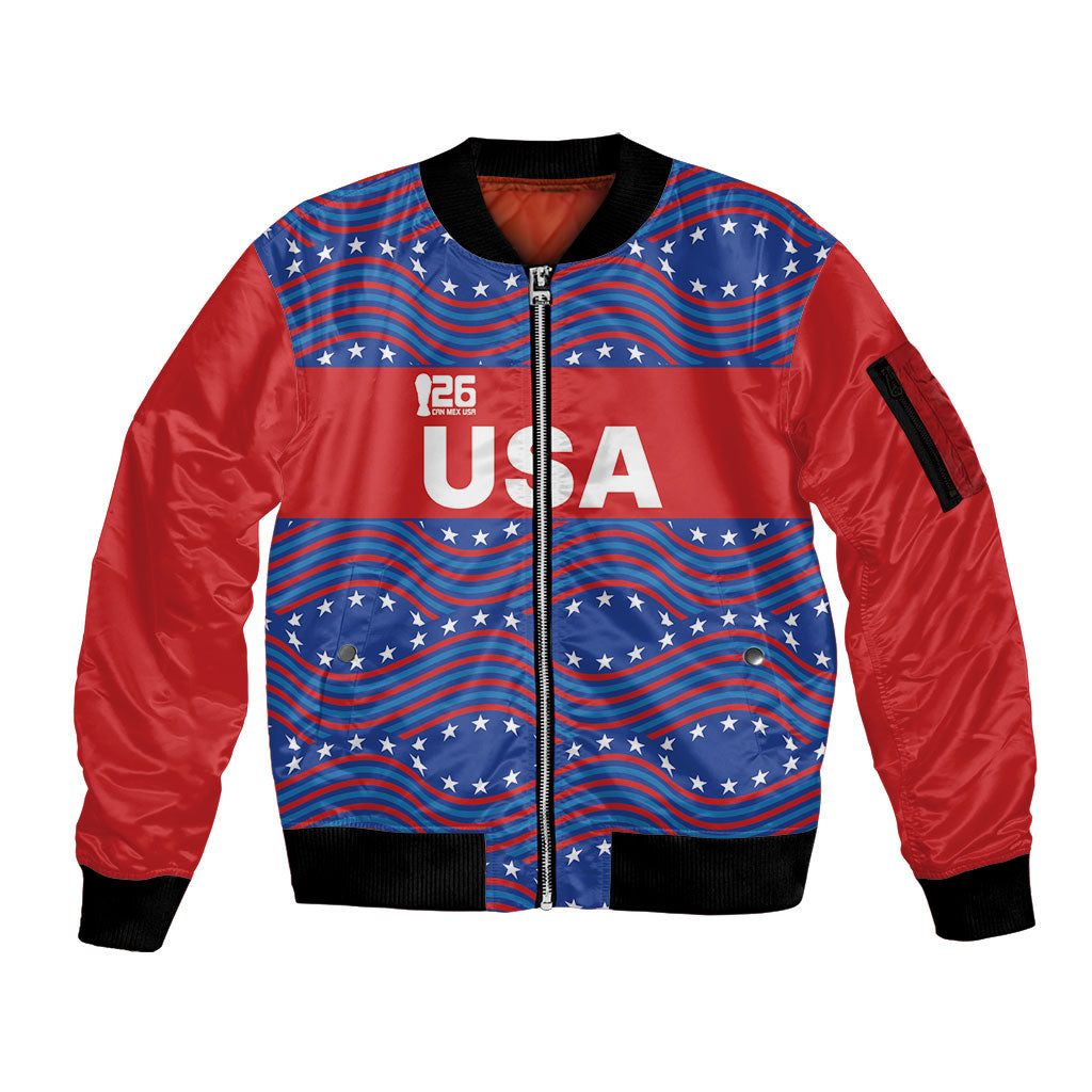 2026 World Football Host Country United States Custom Sleeve Zip Bomber Jacket