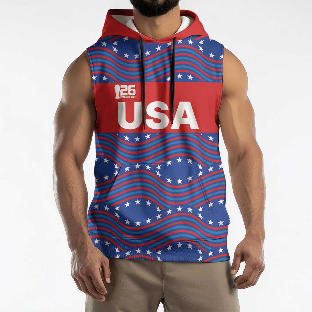 2026 World Football Host Country United States Custom Sleeveless Hoodie