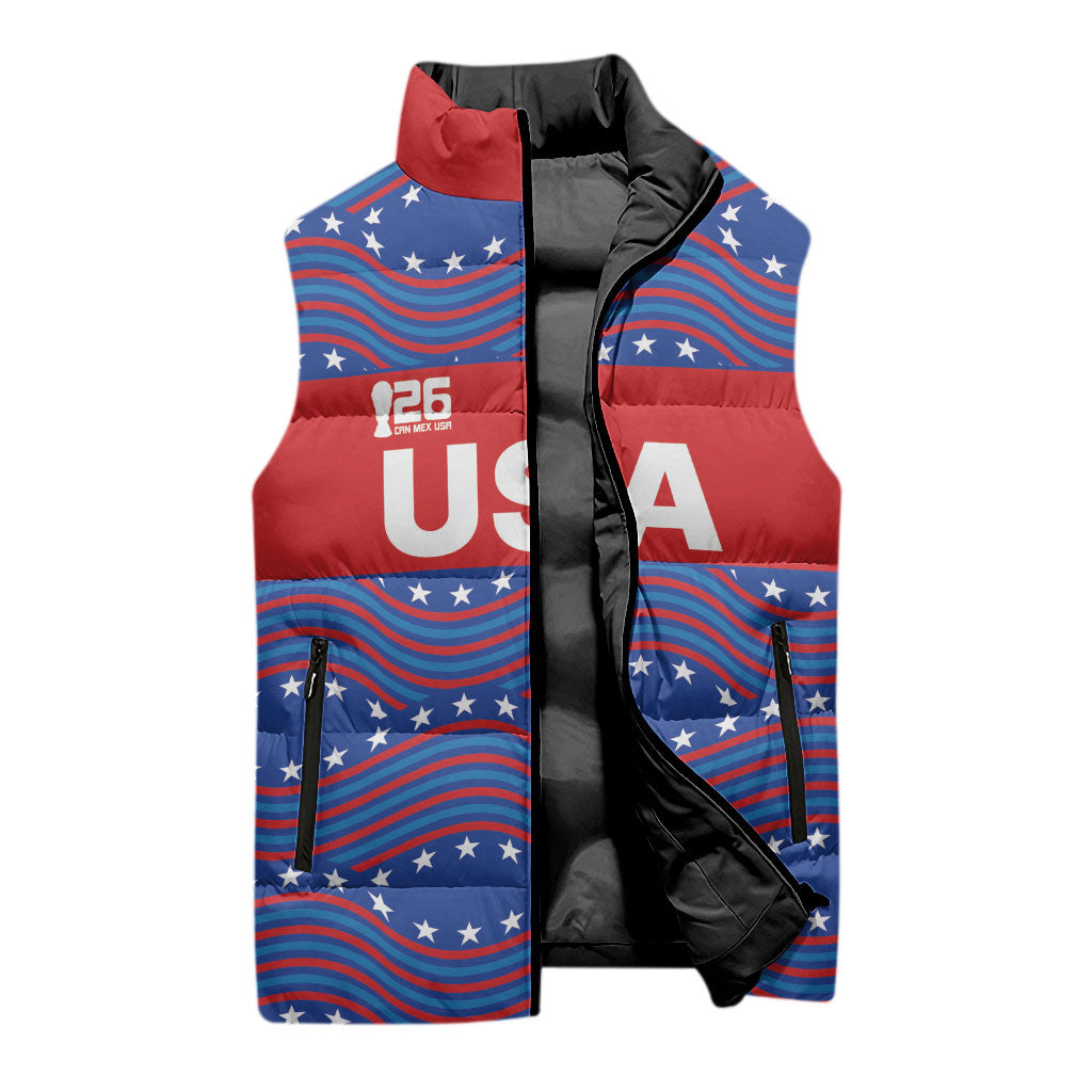 2026 World Football Host Country United States Custom Sleeveless Puffer Jacket