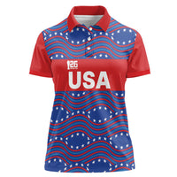 2026 World Football Host Country United States Custom Women Polo Shirt