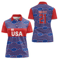 2026 World Football Host Country United States Custom Women Polo Shirt